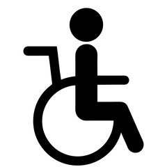 Disabled handicap icon, wheelchair parking sign isolated