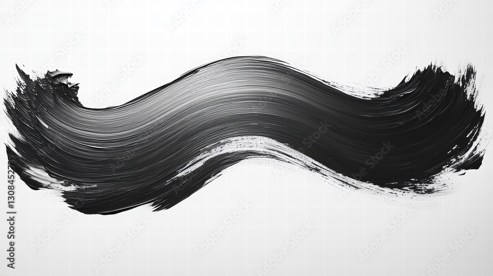 Poster abstract black and white wave pattern creating a sense of movement and flow in artistic design