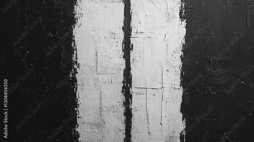 Poster striking black and white wall with unique patterns and textures creating a bold visual statement