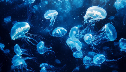 Obraz premium swarm of jellyfish