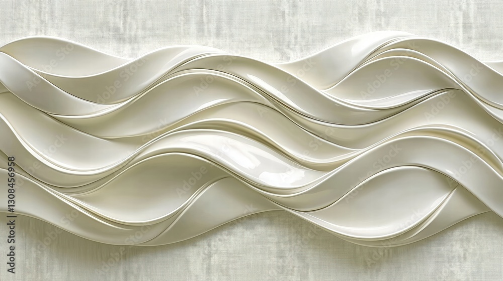 Poster white wave pattern on a smooth surface creating a calming and aesthetic visual experience