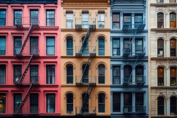 Obraz premium Historic Architecture in Soho, Manhattan - A Glimpse of Old Buildings in New York City