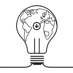 Earth light bulb vector