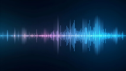 Luminous Holographic Waveform for Voice Interaction in Modern Digital Interface - Stock Photo Concept