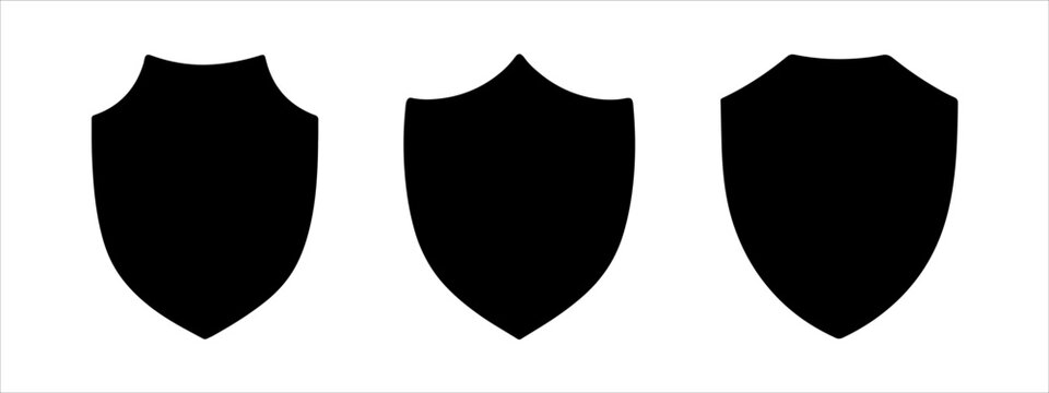 Set of shiled icon. Shield silhouette. Shield vector flat illustration design. Shield flat design. Shield icon. 
