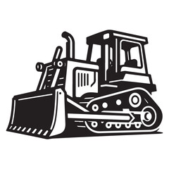 Naklejka premium Powerful Bulldozer Construction Vehicle Illustration for Heavy Duty Projects
