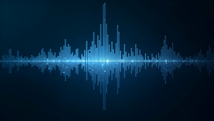 Configuring Futuristic Soundwave Technology: Professional Adjustment of Digital Soundwave Holograms for Advanced Voice Recognition Systems in Photo Stock Concept