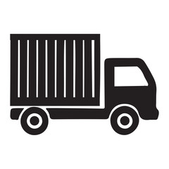 Silhouette Delivery Truck Vector Icon for Logistics and Transportation