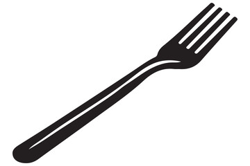 Silhouette Fork Illustration Utensil Vector Graphic for Kitchen Design