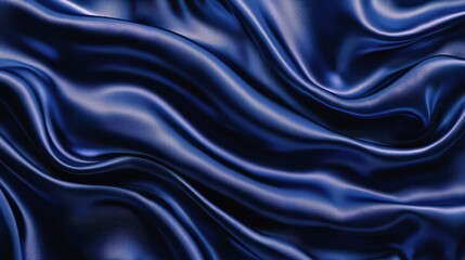 Obraz premium Luxurious blue silk fabric flowing smoothly with a shimmering surface creating an elegant appearance