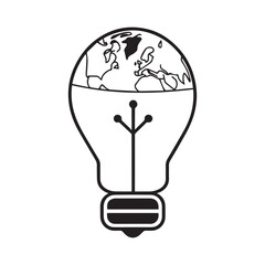Earth light bulb vector