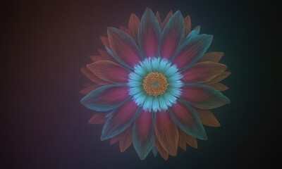 Romantic Lotus Flower with Water Drops on Black Background