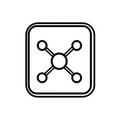 Modern Digital Network Connection Icon: Innovative Technology and Web Communication Design