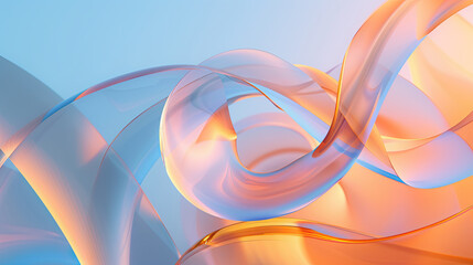 Fototapeta premium Abstract Flowing Digital Art with Blue and Orange Colors