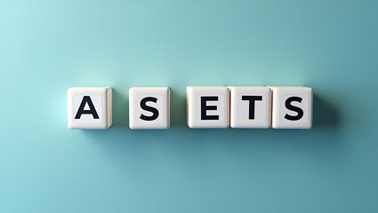 Efficient Resource Management in a Virtual Workspace: Flat Digital Cube Blocks Labeled Assets for Smart Business Solutions - A Cute Vector Illustration