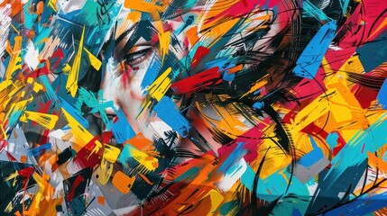 Dynamic Colorful Abstract Face Portrait