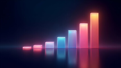 Futuristic Bar Chart Illustrating Visionary Goals for 2026+