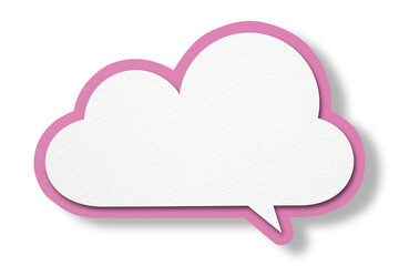 Pink paper speech bubbles separated on transparent background