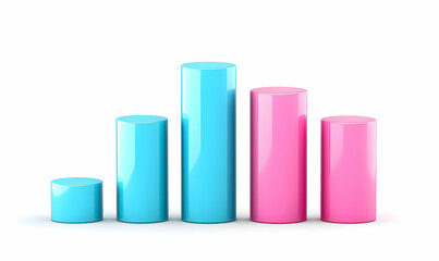 Colorful 3D Bar Graph Displaying Growth and Progress in Business