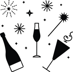 champagne bottle enjoy vector