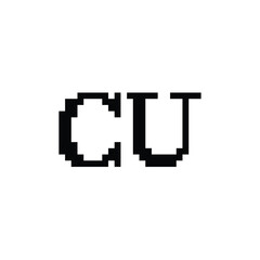 CU monogram logo design letter text name symbol monochrome logotype alphabet character simple logo