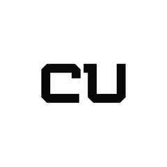 CU monogram logo design letter text name symbol monochrome logotype alphabet character simple logo