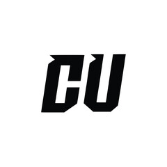 CU monogram logo design letter text name symbol monochrome logotype alphabet character simple logo