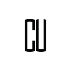 CU monogram logo design letter text name symbol monochrome logotype alphabet character simple logo