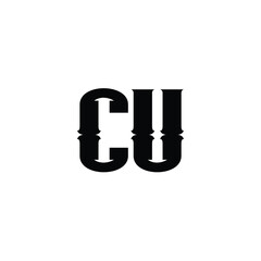CU monogram logo design letter text name symbol monochrome logotype alphabet character simple logo