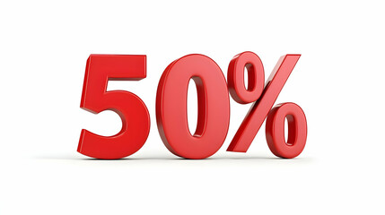 Bold Red Fifty Percent Sign For Sale Discount Promotion Concept