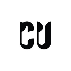 CU monogram logo design letter text name symbol monochrome logotype alphabet character simple logo