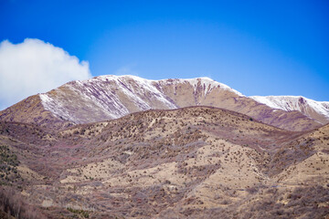 the atmosphere of the snow mountain