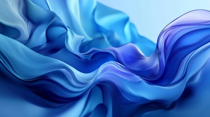 Fluid Abstract Waves in Shades of Blue and Light Soft Motion