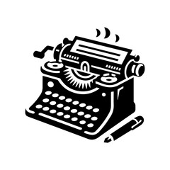 Vintage typewriter vector illustration