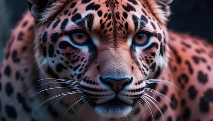 Obraz premium Close-up Portrait of a Jaguar with Intense Gaze and Detailed Fur