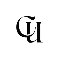 CU monogram logo design letter text name symbol monochrome logotype alphabet character simple logo