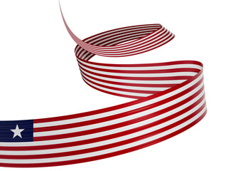 3d Flag Of Liberia 3d Shiny Waving Liberia Ribbon Flag On 3d Illustration