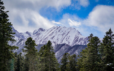 the atmosphere of the snow mountain