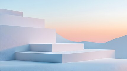 Modern 3D Abstract Architecture with Business Growth and Finance Concepts