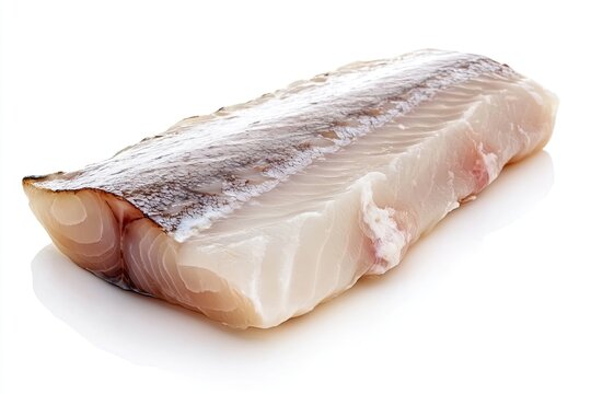 Tilefish fillet slice isolated on white background 