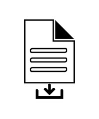 Download file icon with thin outline