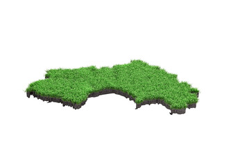 Guinea Map Soil Land Geology Cross Section Green Grass And Rock Ground Texture 3d Illustration