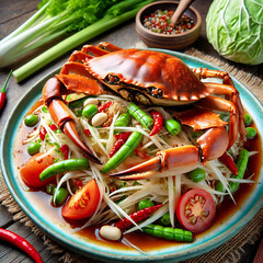 Thai Green Papaya Salad with Crab