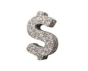 United States Dollar Currency Symbol Made Of Rock Fragments Or Gravels 3d Illustration
