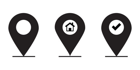 Set of location pin icons. location pin place marker. Location icon. Map marker pointer icon set. Modern map markers. Pin icon vector isolated on white background