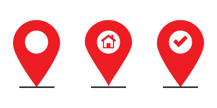 Set of location pin icons. location pin place marker. Location icon. Map marker pointer icon set. Modern map markers. Pin icon vector isolated on white background