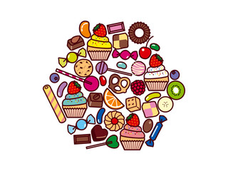 カップケーキ、スイーツ集合