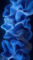 Abstract Blue Wavy Flow with Stars