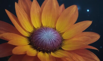Romantic Lotus Flower with Water Drops on Black Background