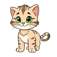 Obraz premium cute kitten vector illustration isolated on white background